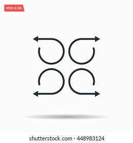 4 arrow pictogram refresh reload rotation loop sign set