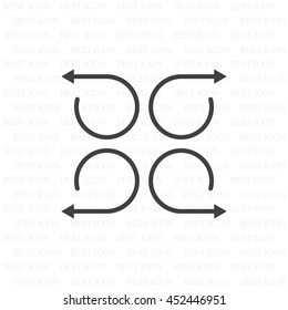 4 arrow pictogram refresh reload rotation loop sign set