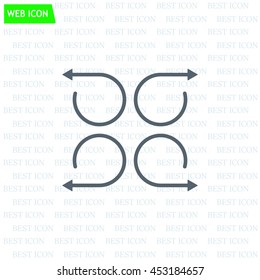 4 arrow pictogram refresh reload rotation loop sign set