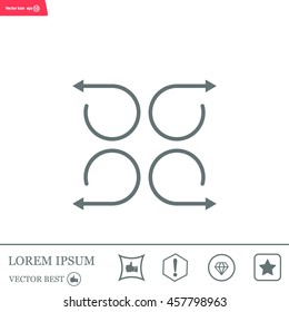 4 arrow pictogram refresh reload rotation loop sign set