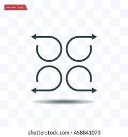4 arrow pictogram refresh reload rotation loop sign set