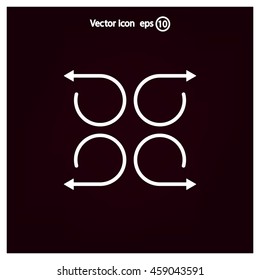 4 arrow pictogram refresh reload rotation loop sign set