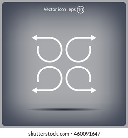 4 arrow pictogram refresh reload rotation loop sign set