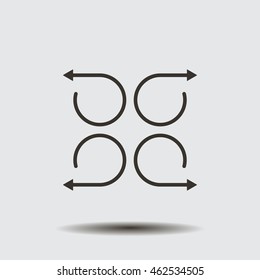 4 arrow pictogram refresh reload rotation loop sign set