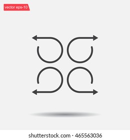 4 arrow pictogram refresh reload rotation loop sign set