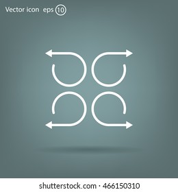 4 arrow pictogram refresh reload rotation loop sign set