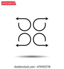 4 arrow pictogram refresh reload rotation loop sign set