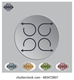4 arrow pictogram refresh reload rotation loop sign set