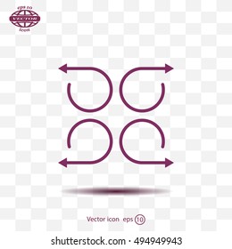 4 arrow pictogram refresh reload rotation loop sign set