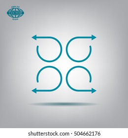 4 arrow pictogram refresh reload rotation loop sign set
