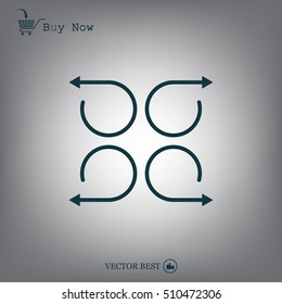 4 arrow pictogram refresh reload rotation loop sign set