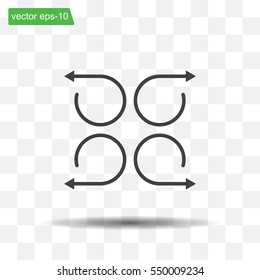4 arrow pictogram refresh reload rotation loop sign set