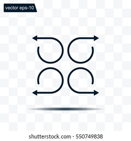 4 arrow pictogram refresh reload rotation loop sign set