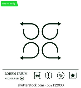 4 arrow pictogram refresh reload rotation loop sign set