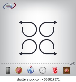 4 arrow pictogram refresh reload rotation loop sign set