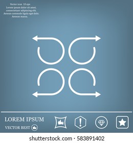 4 arrow pictogram refresh reload rotation loop sign set