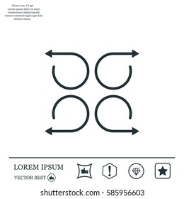 4 arrow pictogram refresh reload rotation loop sign set