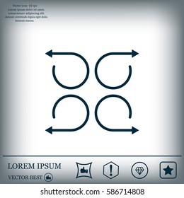 4 arrow pictogram refresh reload rotation loop sign set