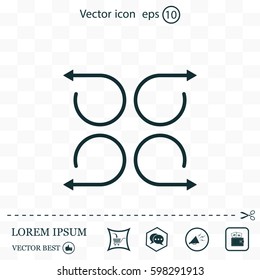 4 arrow pictogram refresh reload rotation loop sign set