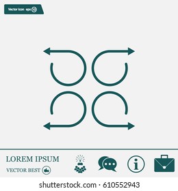 4 arrow pictogram refresh reload rotation loop sign set