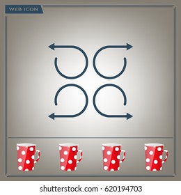 4 arrow pictogram refresh reload rotation loop sign set