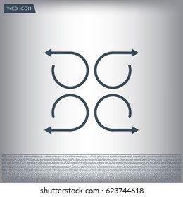 4 arrow pictogram refresh reload rotation loop sign set