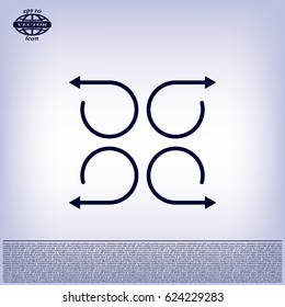 4 arrow pictogram refresh reload rotation loop sign set