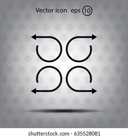 4 arrow pictogram refresh reload rotation loop sign set