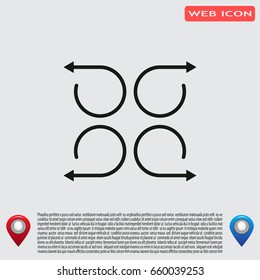 4 arrow pictogram refresh reload rotation loop sign set