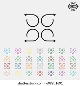 4 arrow pictogram refresh reload rotation loop sign set