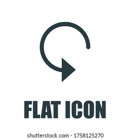 4 arrow sign reload, refresh, rotation, repeat pictogram. Set 01. Simple white icon on black background. Modern mono solid plain flat minimal style. Vector illustration web design elements 8 eps