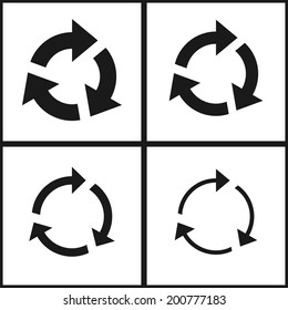 4 arrow sign reload refresh rotation loop pictogram. Vector illustration web design elements