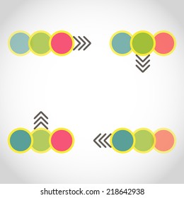 4 arrows from color circles