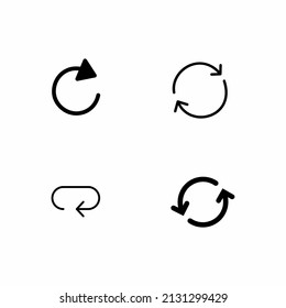 4 arrows reload refresh rotation circle pictogram. Set of 02. Simple black icons on a white background. Modern plain plain flat flat minimalist style. Vector illustration web design elements save in 8