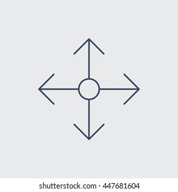 4 Arrows Vector Line Icon. Eps-10