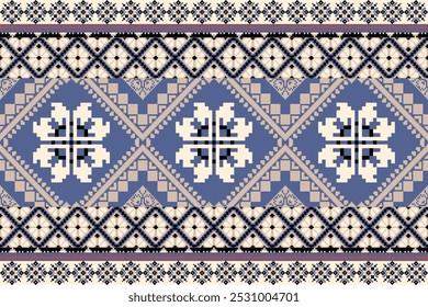 4 Art Abstract with Pixel Art Designs. Traditional Cross Stitch needlework. Geometric Ethnic Pattern, Embroidery, Textile Ornamental, Fabric, Hand Stitch Pattern, Cultural Stitching Pixel Art