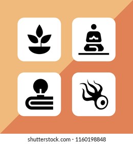 4 art icons in vector set. art and design, logo, leaf and cultures illustration for web and graphic design