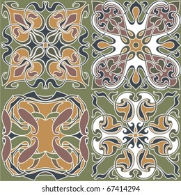 4 art nouveau wallpapers