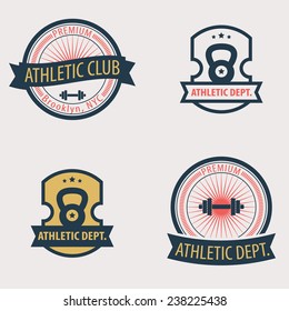 4 Athletic Dept., Club emblems vector illustration, eps10, easy to edit