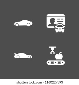 4 automotive icons in vector set. robot and car illustration for web and graphic design