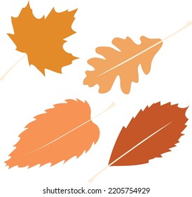 4 autumn leaf season. fall graphic leaf desgin can be used for design baner, flyer or background and etc