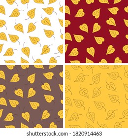 4 Otoño sin soldadura con hojas amarillas