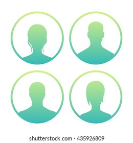 4 avatars icons over white, vector illustration