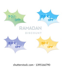 4 background discount special ramadan, simple and fat design