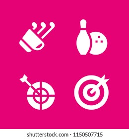 4 ball icons in vector set. bowling, golf and goal illustration for web and graphic design