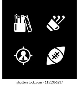 4 ball icons in vector set. pen, sports and competition, goal and golf illustration for web and graphic design