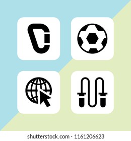 4 ball icons in vector set. sports and competition, sphere and soccer illustration for web and graphic design