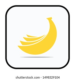 4 bananas yellow flat design vector