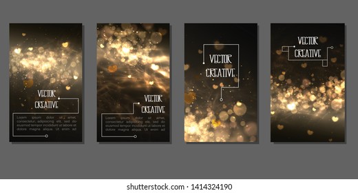 The 4 banners with one theme of design. Smooth light and shadow for flyers, web, cards, etc. Vector