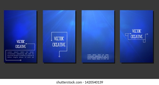 The 4 banners with one theme of design. Smooth light and shadow for flyers, web, cards, etc. Vector
